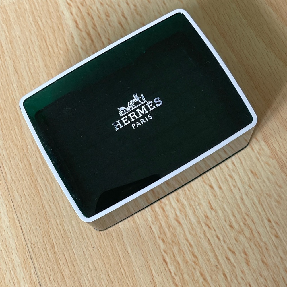Hermès Green and White Acrylic Soap Box